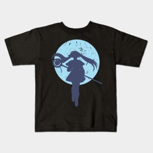 A design featuring Frieren the elf girl character as Frieren the Slayer with full moon background from Sousou no Frieren Frieren Beyond Journeys End or Frieren at the Funeral anime fall 2023 D9 SNF51 Kids T-Shirt